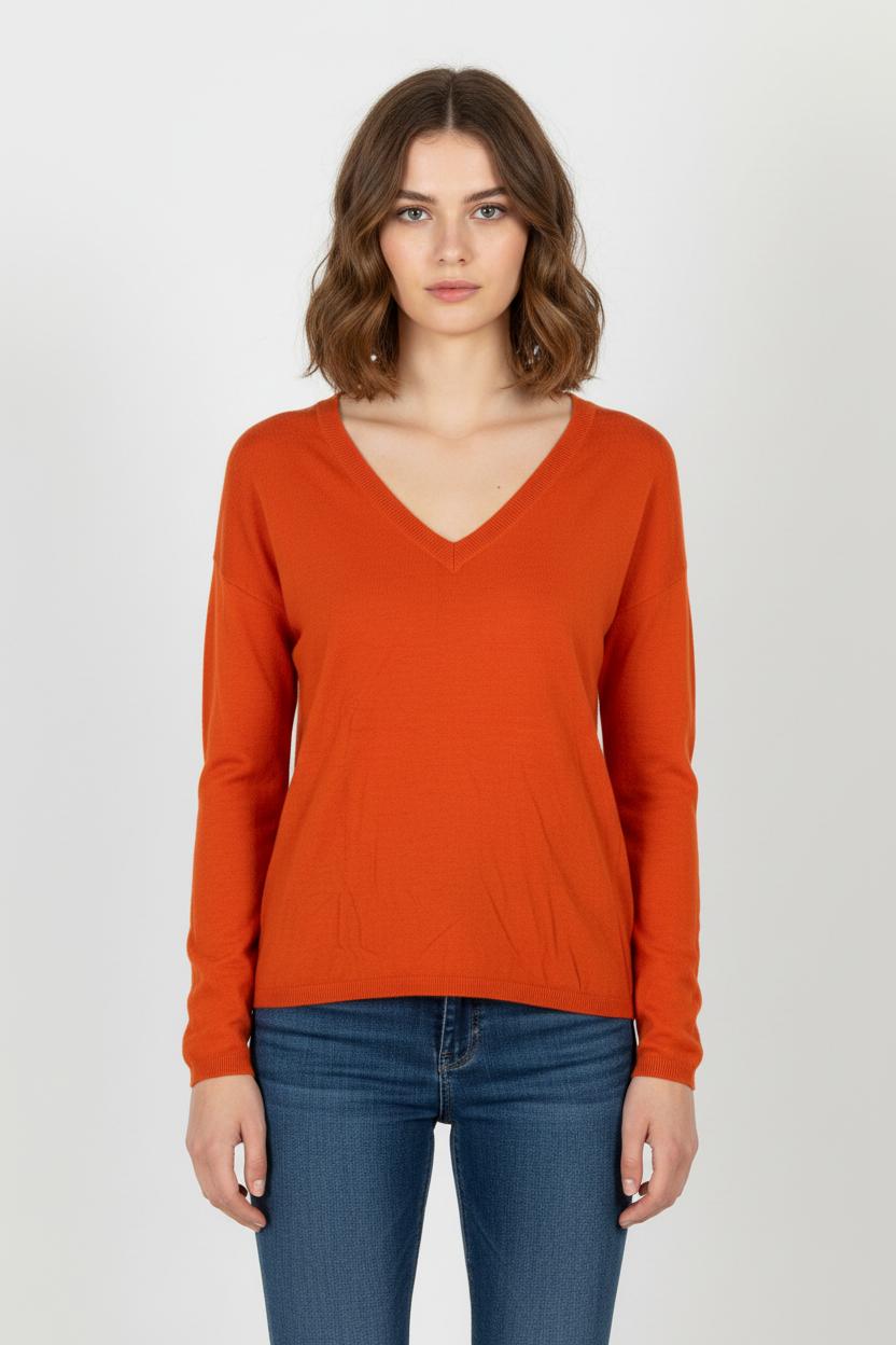 Pull Orange - Taille S/36 de la marque Sud express | PARAD103334 - Vendu par Paradigme - Image 1