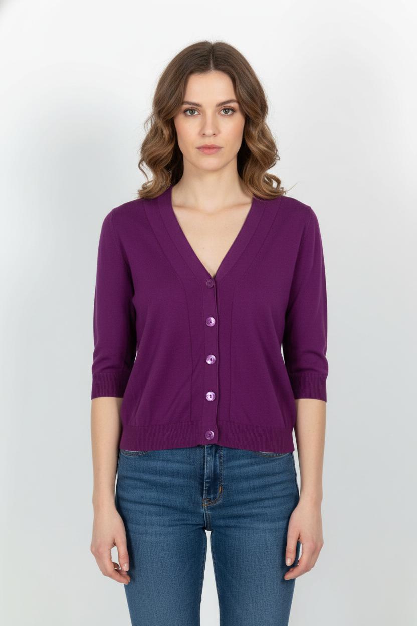 Cardigan Violet - Taille M/38 de la marque Gerard Darel | PARAD103378 - Vendu par Paradigme - Image 1