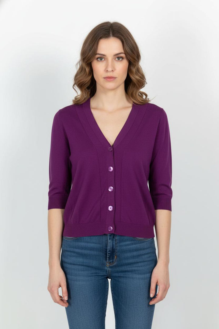 Cardigan Violet - Taille M/38 de la marque Gerard Darel | PARAD103378 - Vendu par Paradigme - Image 1