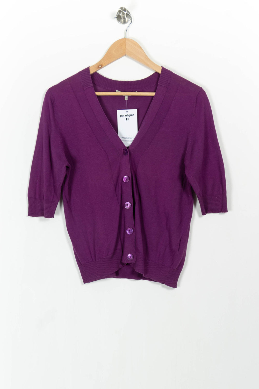 Cardigan Violet - Taille M/38 de la marque Gerard Darel | PARAD103378 - Vendu par Paradigme - Image 2