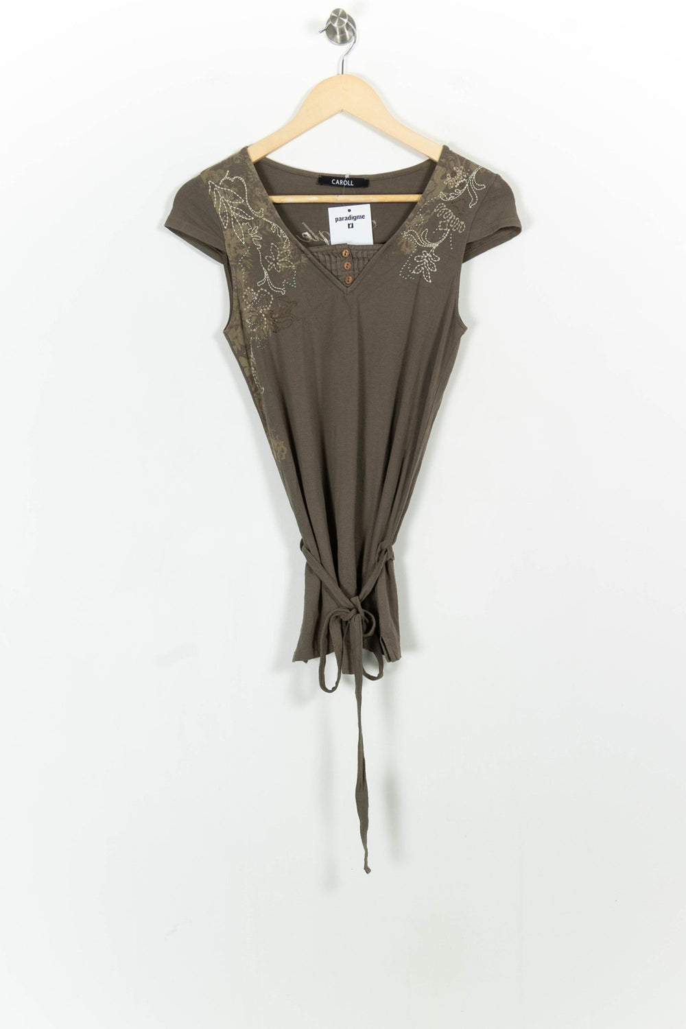 Blouse Verte - Taille S/36 de la marque Caroll | PARAD103382 - Vendu par Paradigme - Image 2