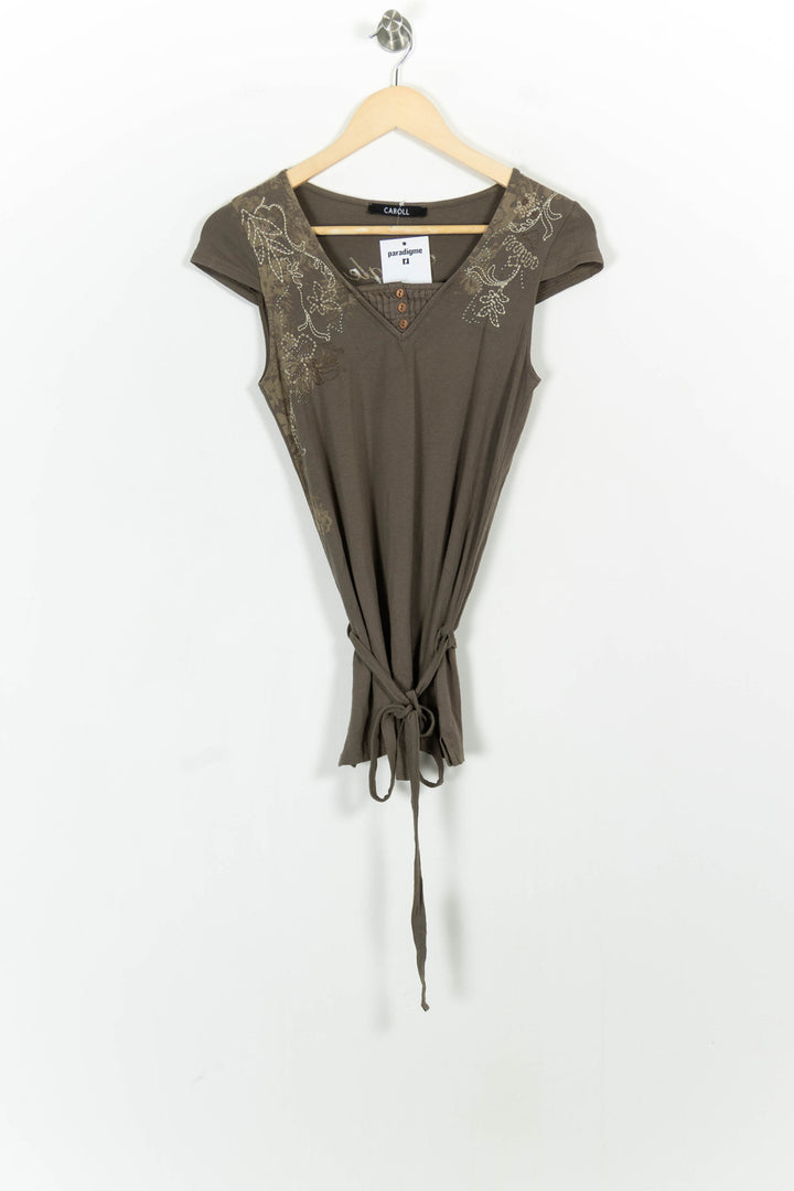 Blouse Verte - Taille S/36 de la marque Caroll | PARAD103382 - Vendu par Paradigme - Image 2
