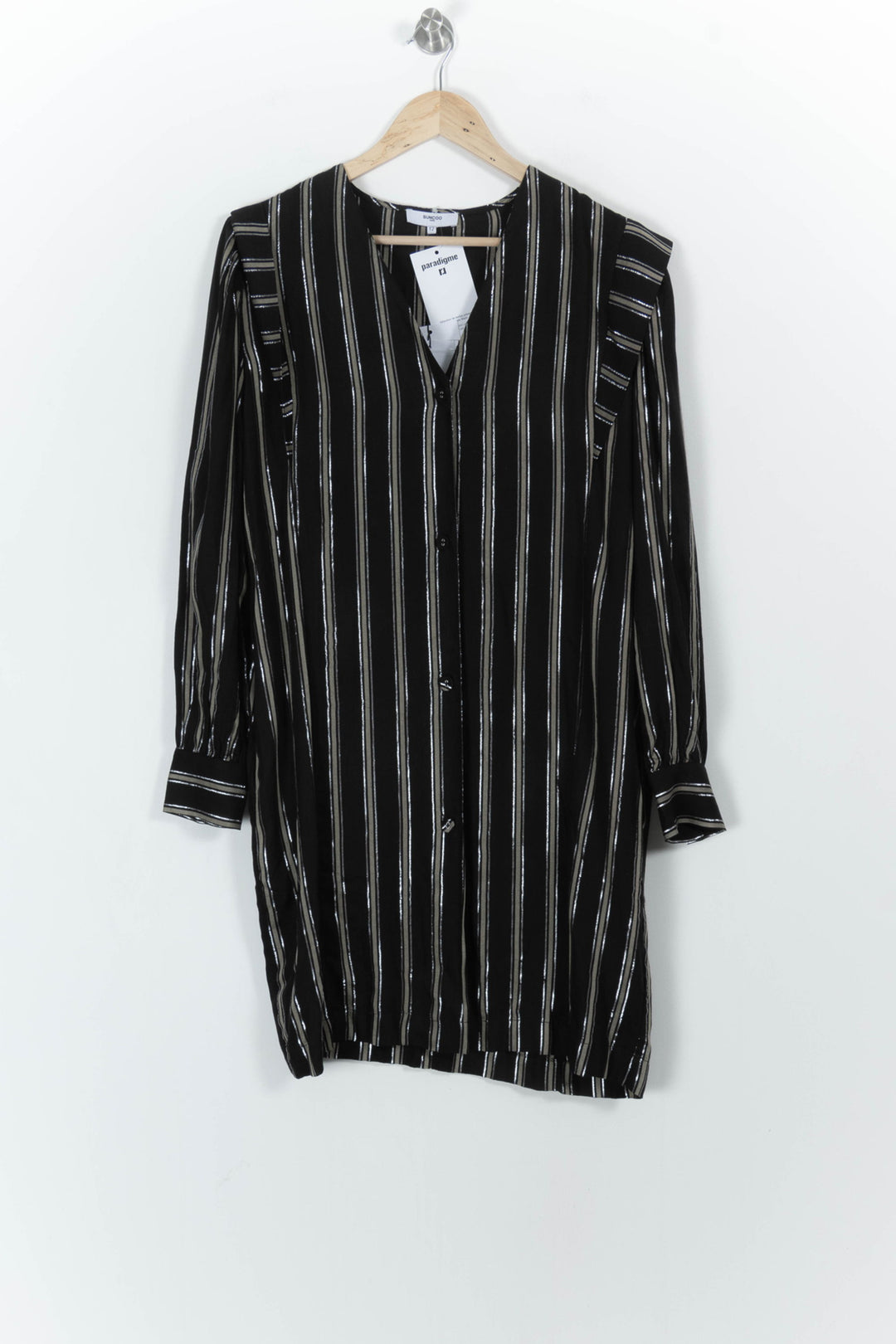 Robe Chemise Noire et Blanche - Taille M/38 de la marque Suncoo | PARAD103383 - Vendu par Paradigme - Image 2