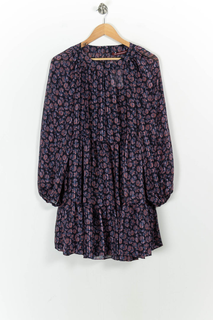Robe Courte Violette et Noire - Taille L/40 de la marque Comptoir des Cotonniers | PARAD103385 - Vendu par Paradigme - Image 2