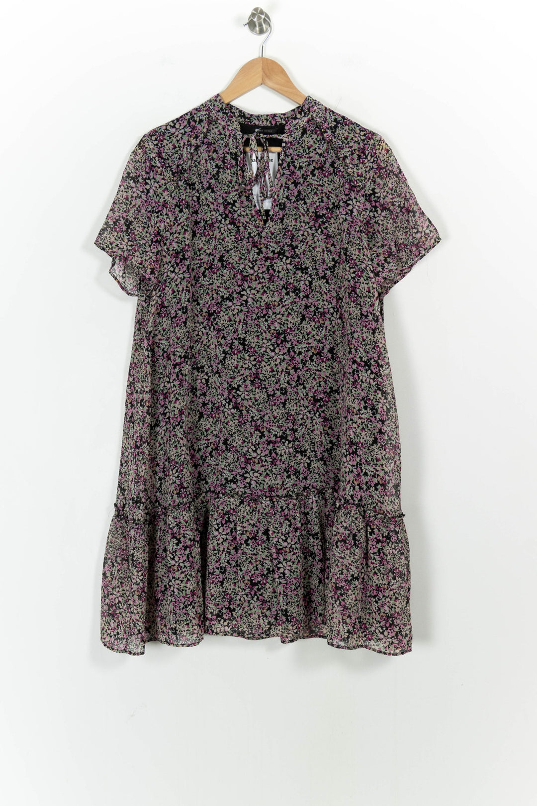 Robe Fleurie Violette et Noire - Taille XL/42 de la marque IKKS | PARAD103386 - Vendu par Paradigme - Image 2