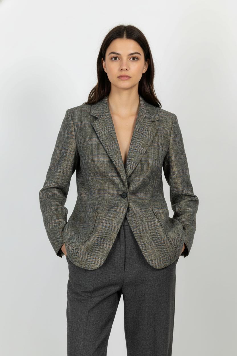 Blazer Beige et Gris - Taille L/40 de la marque La Fée Maraboutée | PARAD103395 - Vendu par Paradigme - Image 1