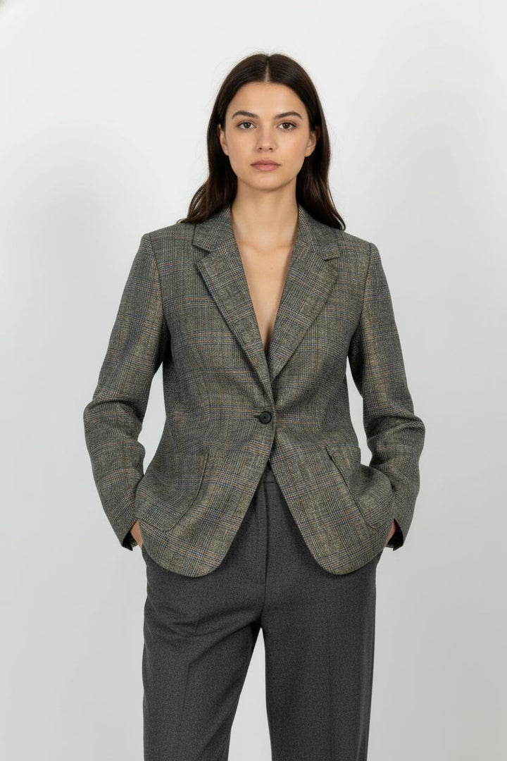 Blazer Beige et Gris - Taille L/40 de la marque La Fée Maraboutée | PARAD103395 - Vendu par Paradigme - Image 1