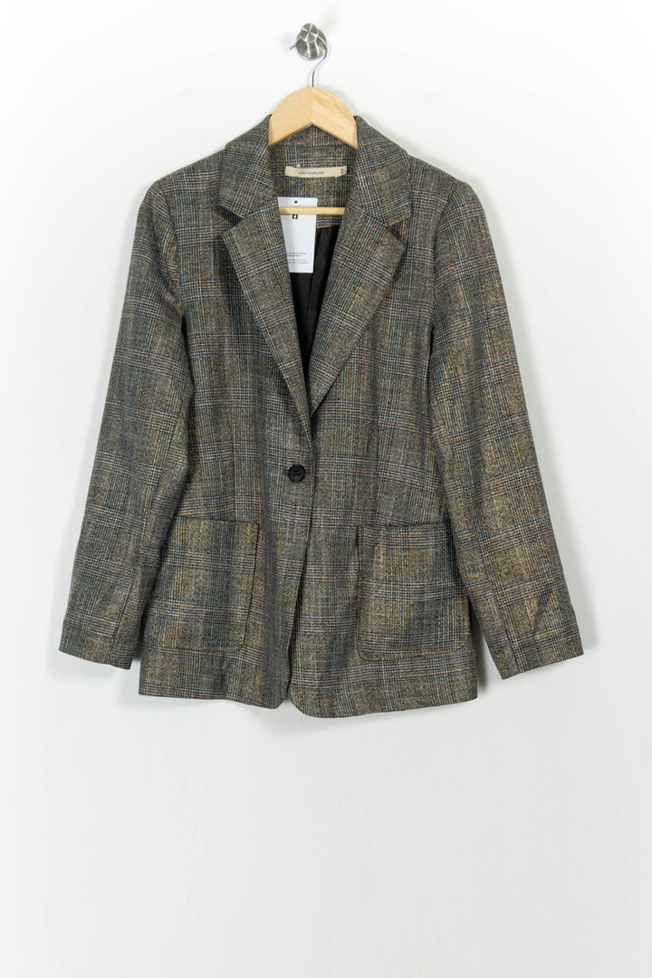 Blazer Beige et Gris - Taille L/40 de la marque La Fée Maraboutée | PARAD103395 - Vendu par Paradigme - Image 2