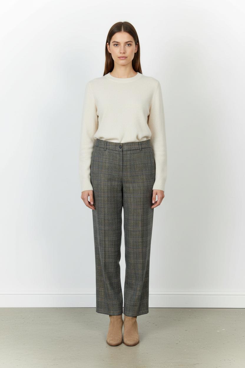 Pantalon À Carreaux Beige et Gris - Taille L/40 de la marque La Fée Maraboutée | PARAD103396 - Vendu par Paradigme - Image 1