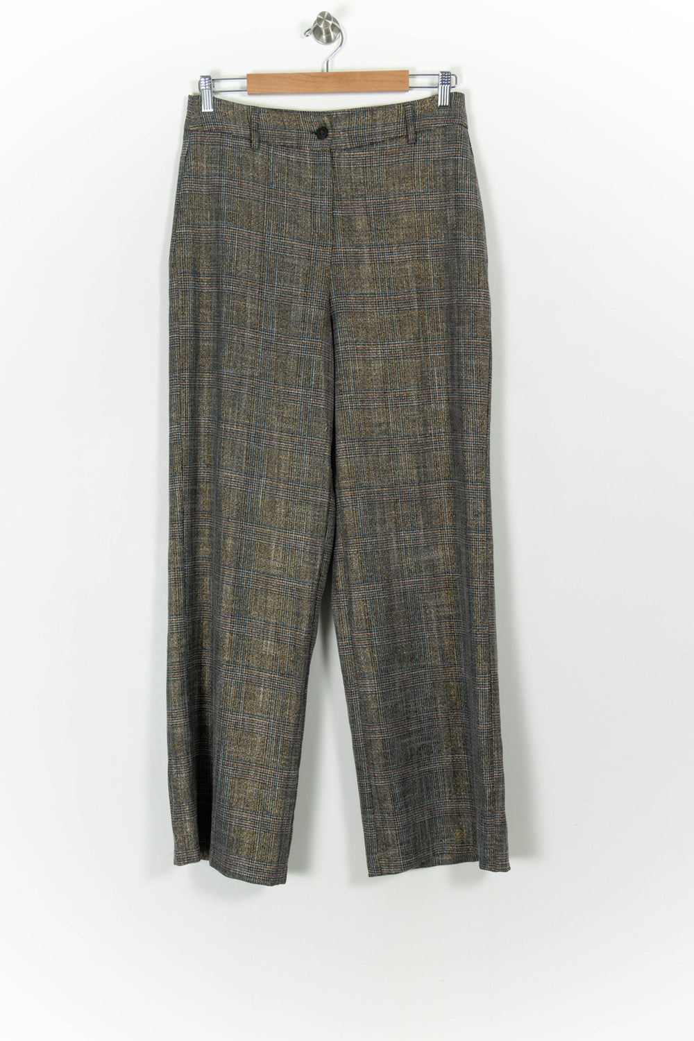Pantalon À Carreaux Beige et Gris - Taille L/40 de la marque La Fée Maraboutée | PARAD103396 - Vendu par Paradigme - Image 2