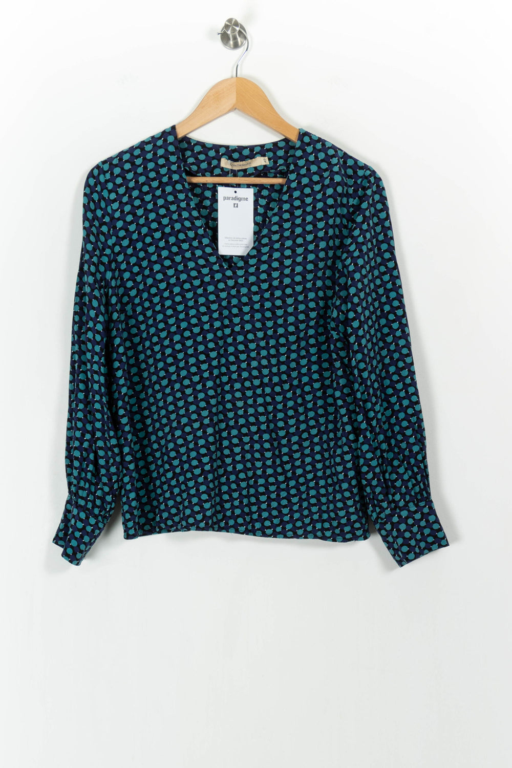 Blouse Bleue et Verte - Taille L/40 de la marque La Fée Maraboutée | PARAD103398 - Vendu par Paradigme - Image 2