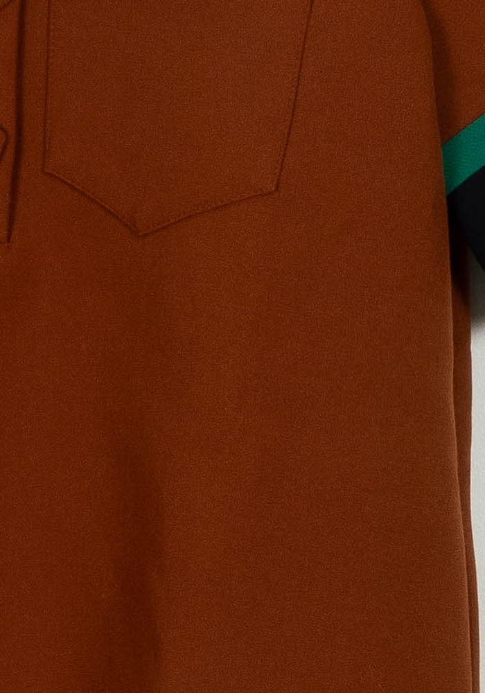 Polo Marron et Vert - Taille S/36 de la marque Tara Jarmon | PARAD103401 - Vendu par Paradigme - Image 3