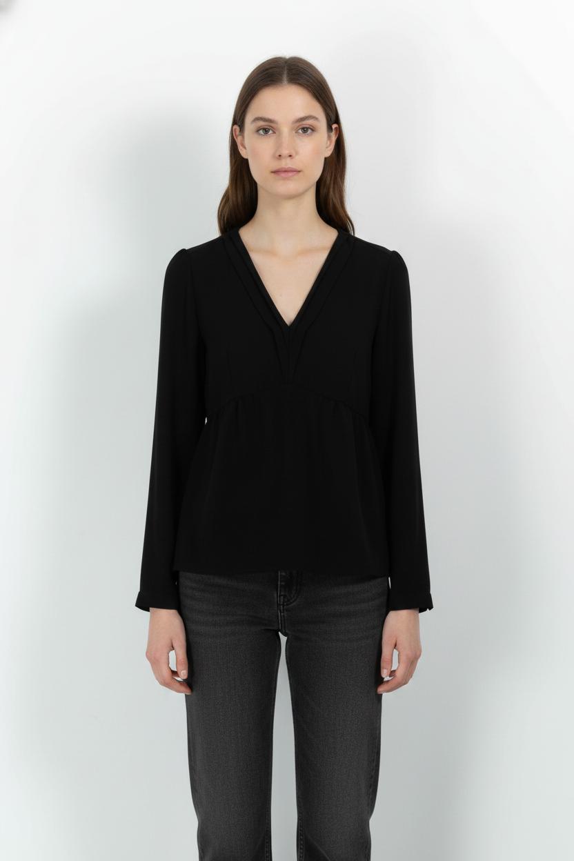 Blouse Noire - Taille S/36 de la marque IKKS | PARAD103402 - Vendu par Paradigme - Image 1