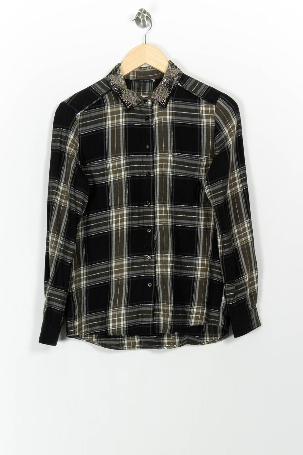 Chemise À Carreaux Noire et Beige - Taille XS/34 de la marque IKKS | PARAD103406 - Vendu par Paradigme - Image 2