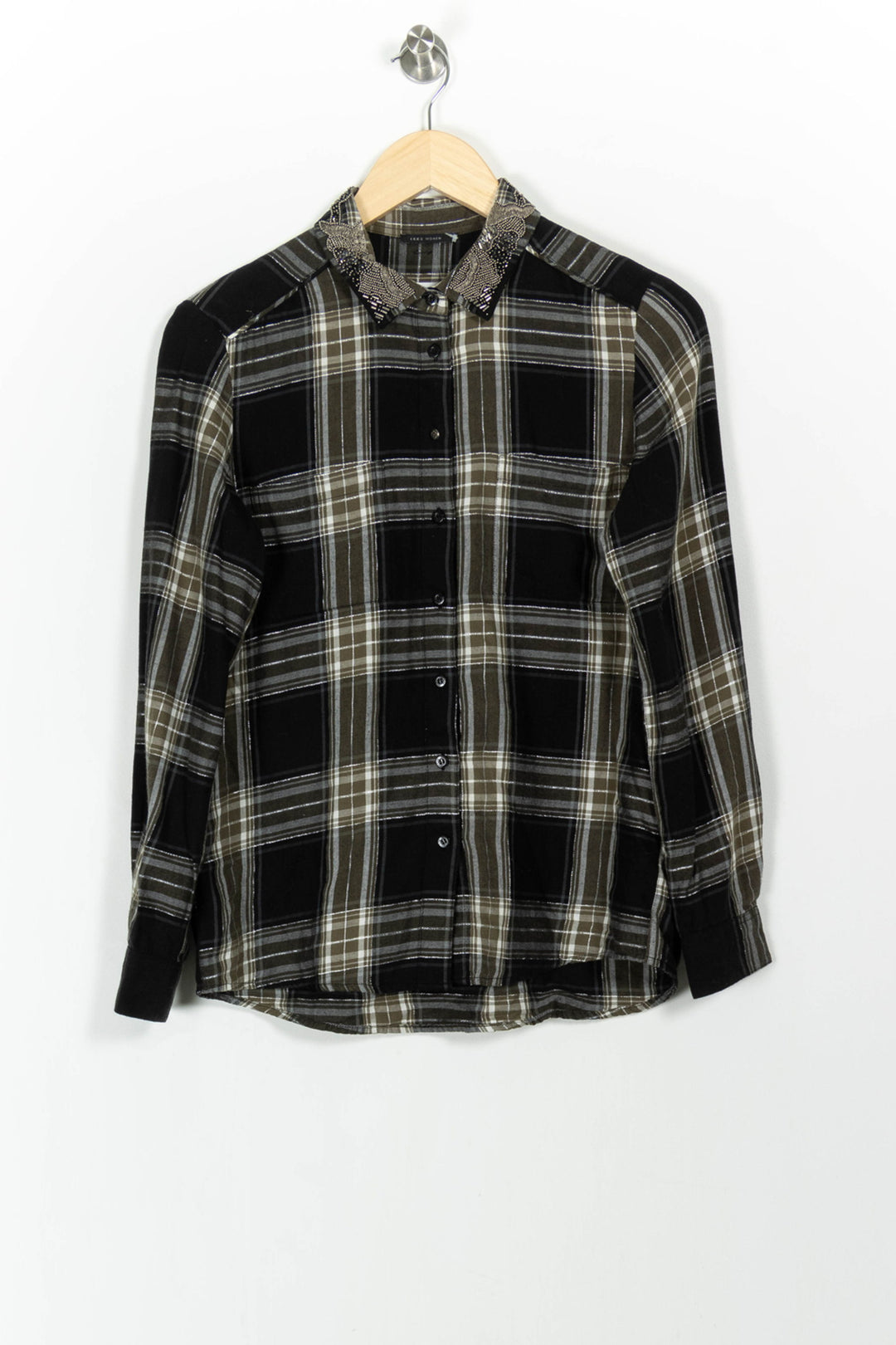Chemise À Carreaux Noire et Beige - Taille XS/34 de la marque IKKS | PARAD103406 - Vendu par Paradigme - Image 2