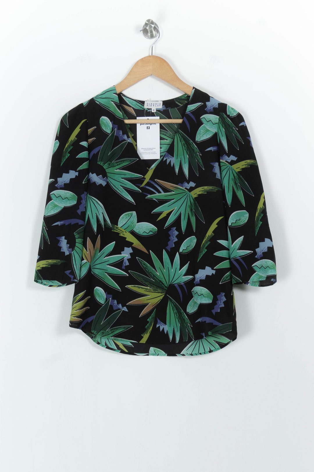 Blouse Noire et Verte - Taille S/36 de la marque Claudie Pierlot | PARAD103413 - Vendu par Paradigme - Image 2