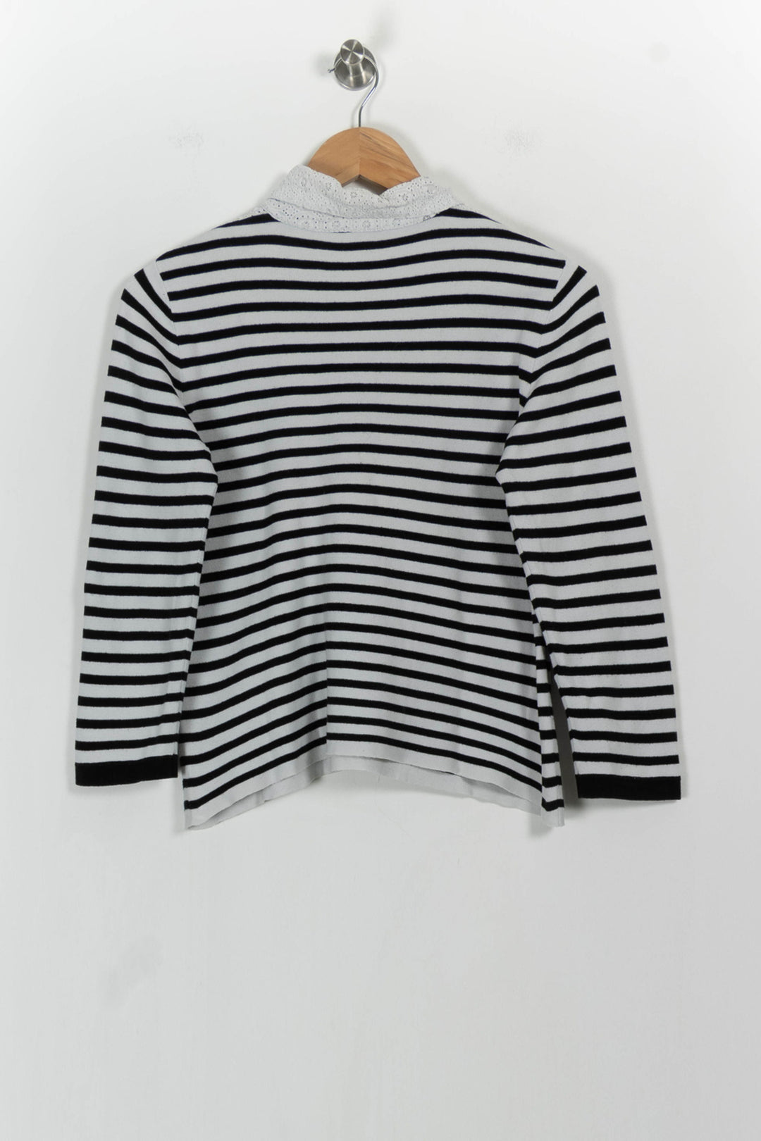 Pull Rayé Noir et Blanc - Taille M/38 de la marque Claudie Pierlot | PARAD103417 - Vendu par Paradigme - Image 4