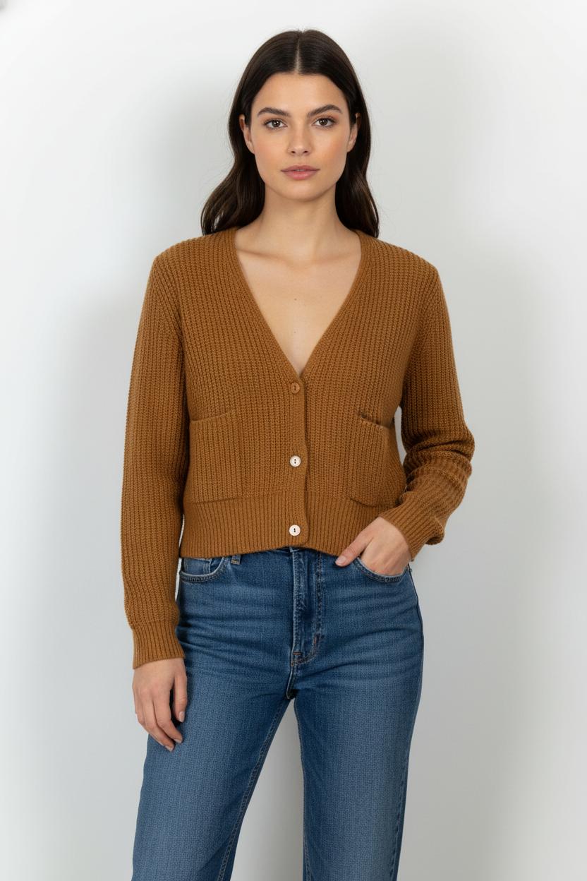 Cardigan Marron - Taille S/36 de la marque La Petite Etoile | PARAD103419 - Vendu par Paradigme - Image 1