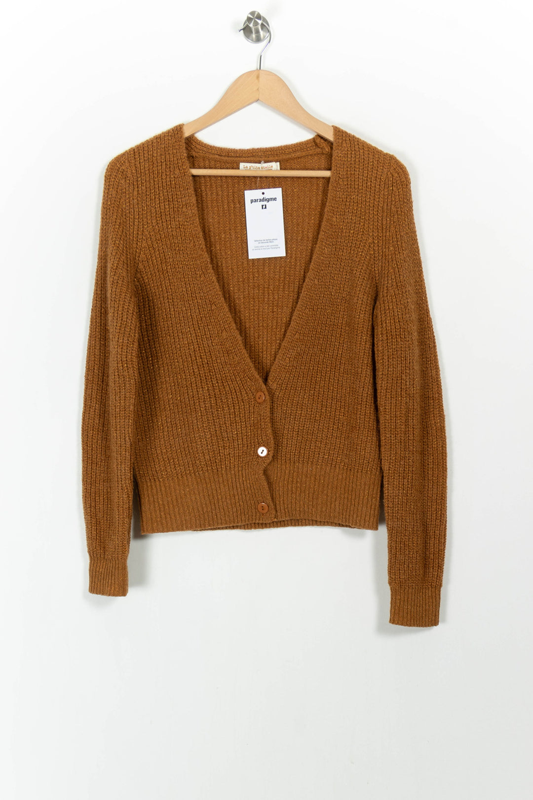 Cardigan Marron - Taille S/36 de la marque La Petite Etoile | PARAD103419 - Vendu par Paradigme - Image 2