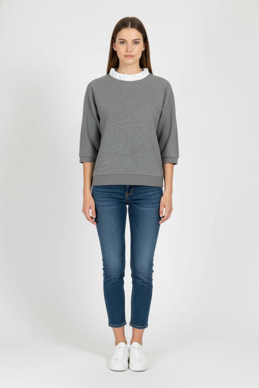 Sweat Gris et Blanc - Taille S/36 de la marque Claudie Pierlot | PARAD103424 - Vendu par Paradigme - Image 1
