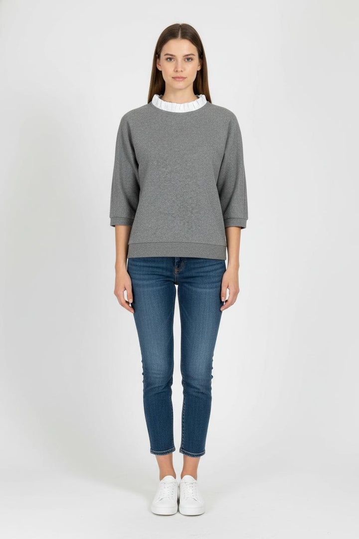 Sweat Gris et Blanc - Taille S/36 de la marque Claudie Pierlot | PARAD103424 - Vendu par Paradigme - Image 1
