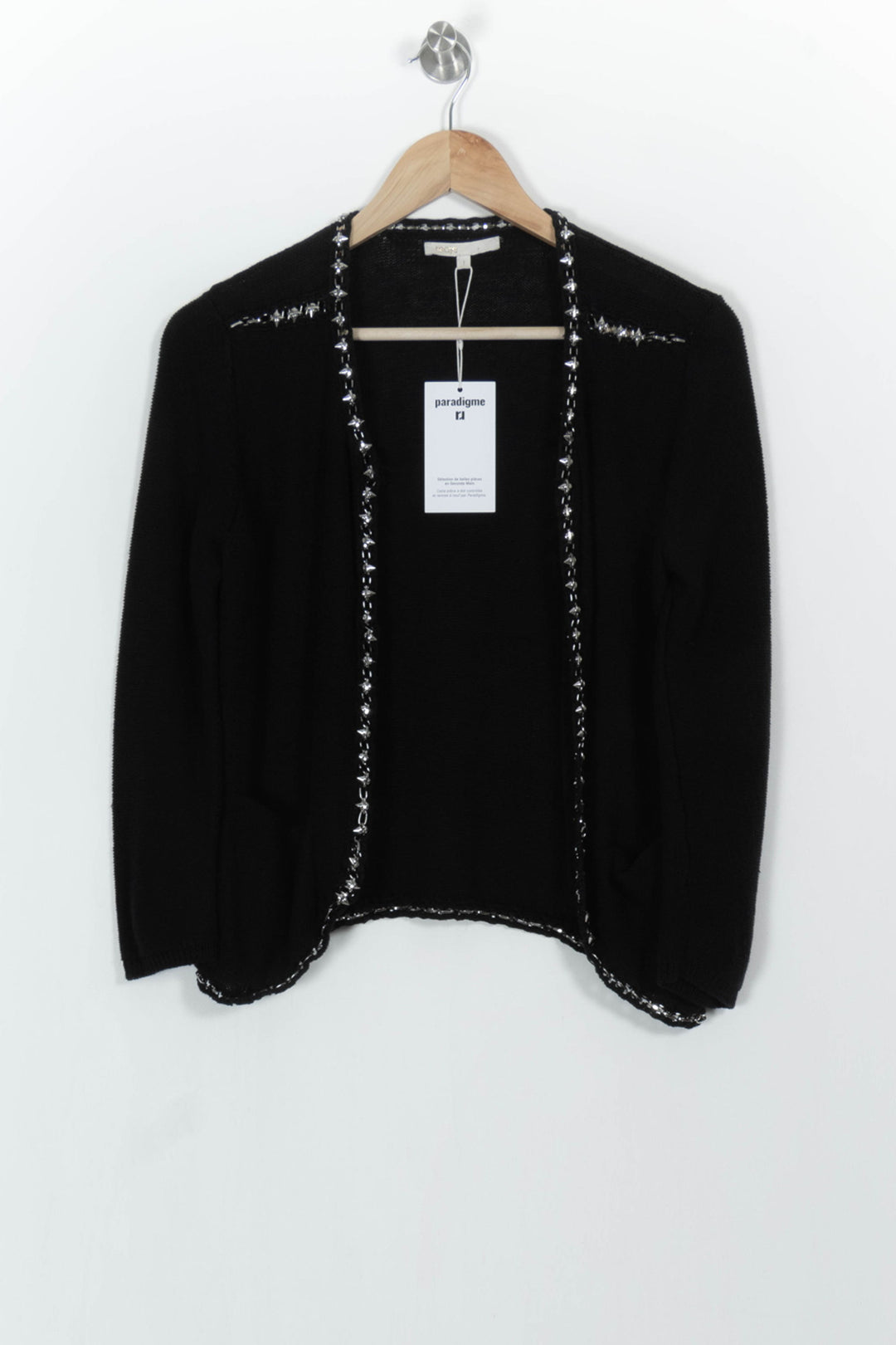 Cardigan Noir et Blanc - Taille S/36 de la marque Maje | PARAD103430 - Vendu par Paradigme - Image 2