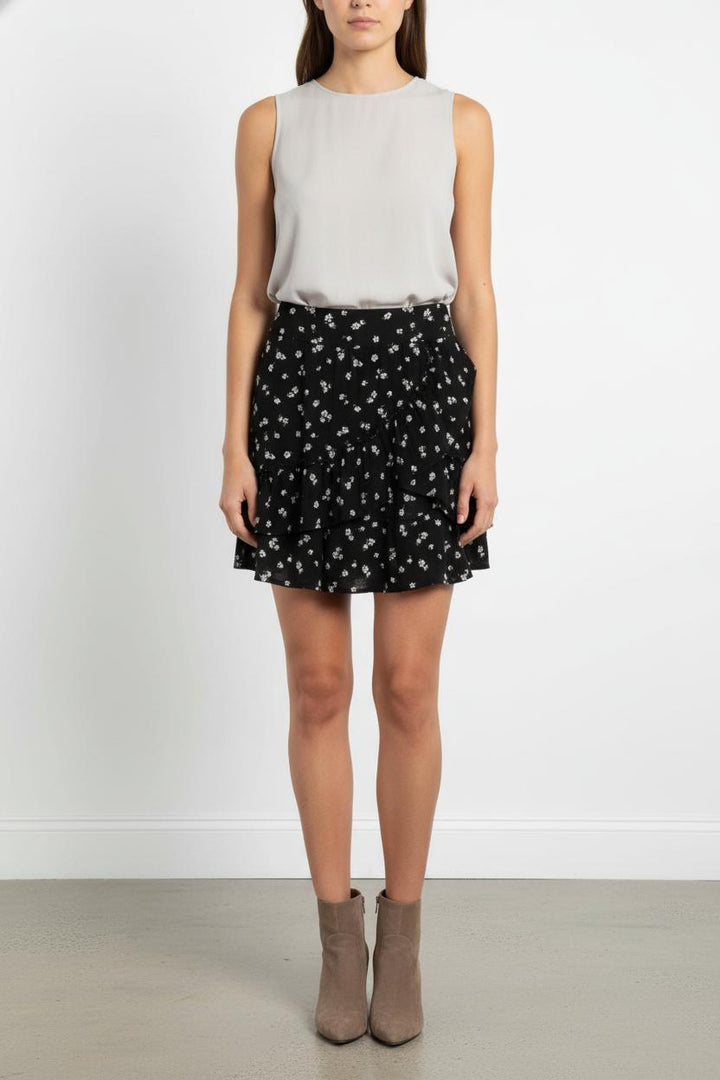 Jupe Volantée Noire et Blanche - Taille S/36 de la marque Sézane | PARAD103431 - Vendu par Paradigme - Image 1