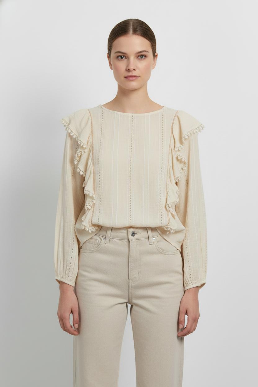 Blouse Beige - Taille S/36 de la marque Louise Misha | PARAD103433 - Vendu par Paradigme - Image 1