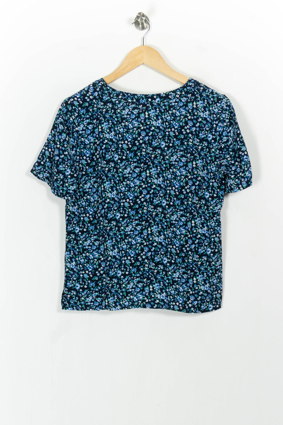 Blouse Fleurie Bleue et Noire - Taille S/36 de la marque Claudie Pierlot | PARAD103436 - Vendu par Paradigme - Image 4