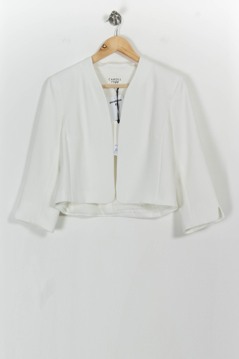 Veste Courte Blanche - Taille M/38 de la marque Caroll | PARAD103445 - Vendu par Paradigme - Image 2