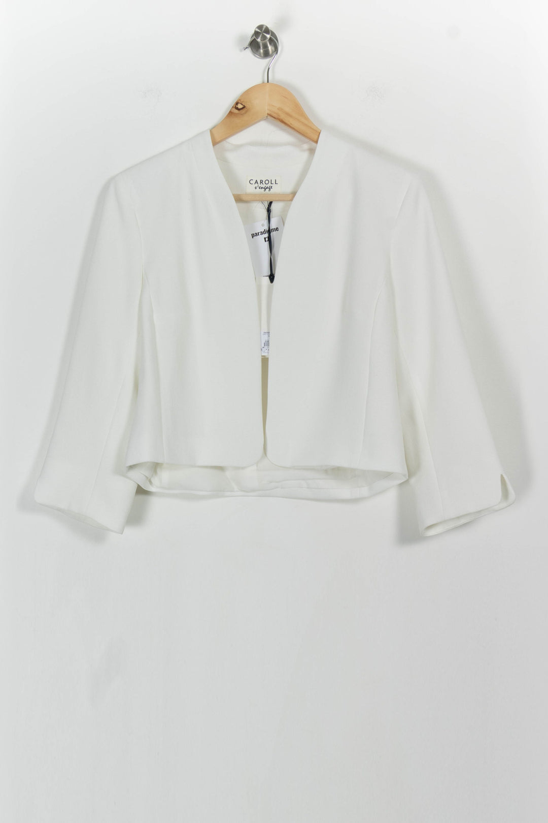 Veste Courte Blanche - Taille M/38 de la marque Caroll | PARAD103445 - Vendu par Paradigme - Image 2