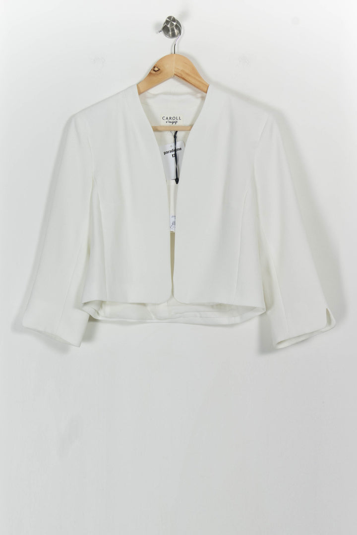 Veste Courte Blanche - Taille M/38 de la marque Caroll | PARAD103445 - Vendu par Paradigme - Image 2