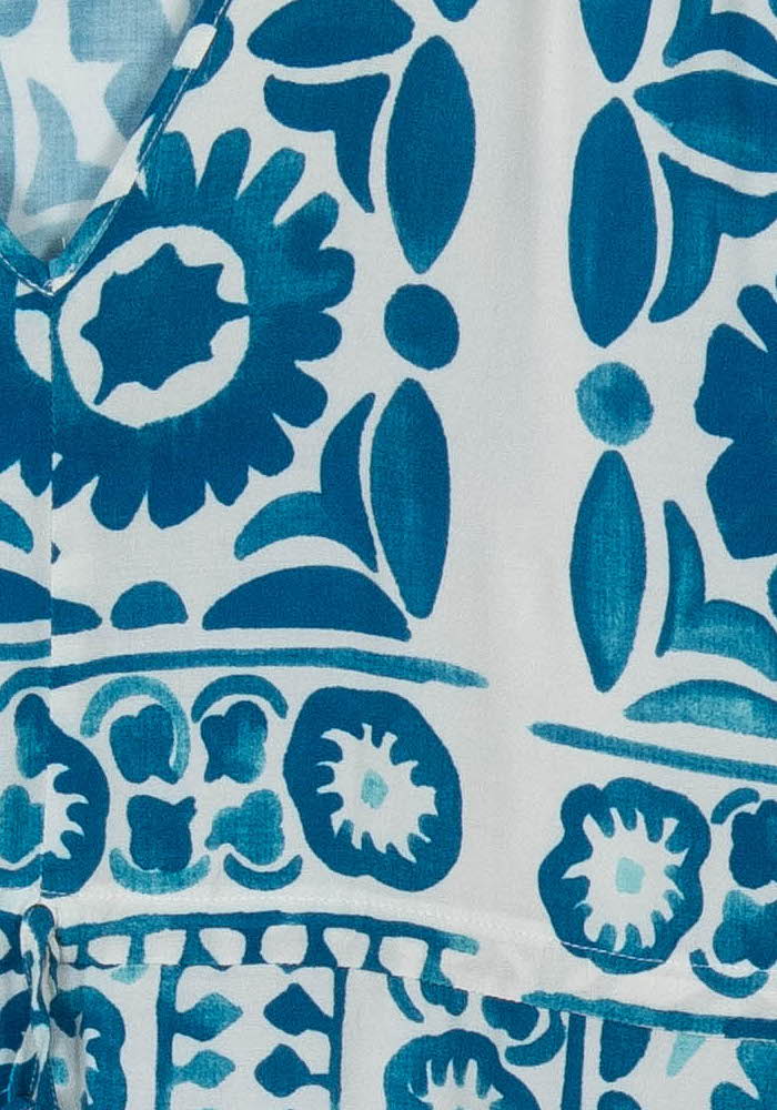 Robe Bleu et Blanche - Taille M/38 de la marque La Fée Maraboutée | PARAD103446 - Vendu par Paradigme - Image 3