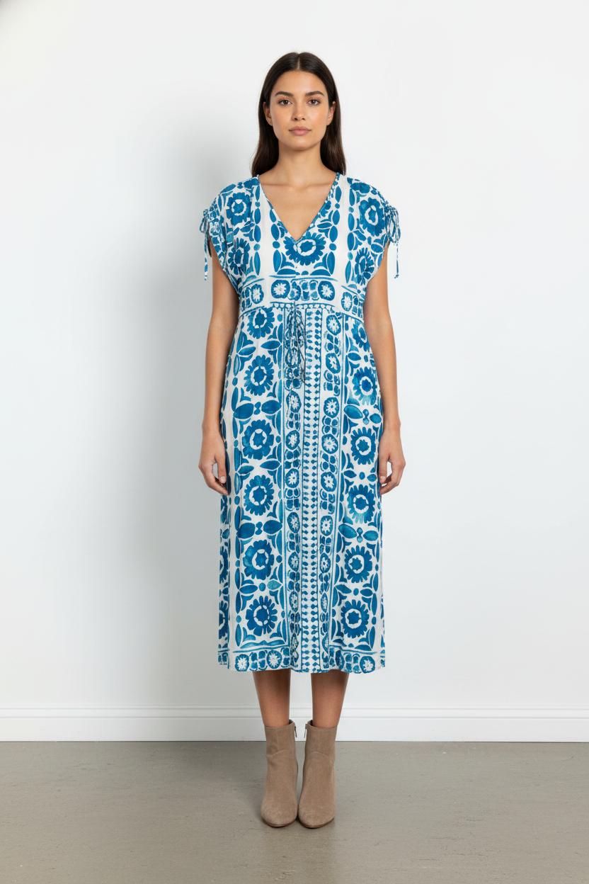 Robe Bleu et Blanche - Taille M/38 de la marque La Fée Maraboutée | PARAD103446 - Vendu par Paradigme - Image 1