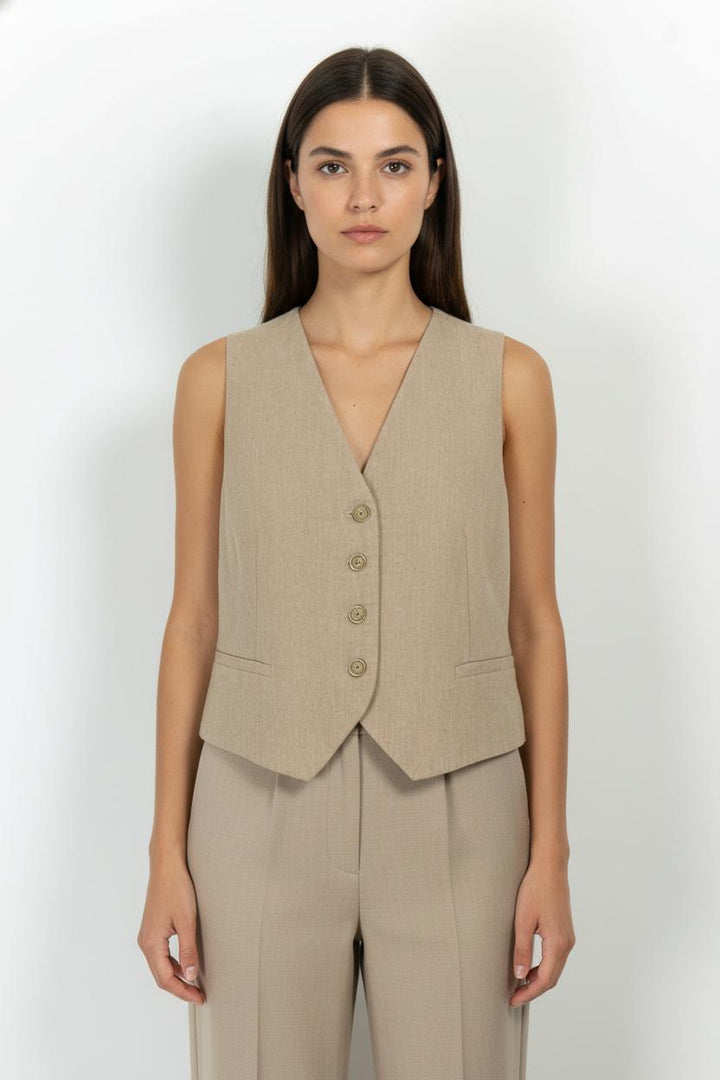 Gilet Beige - Taille L/40 de la marque La Fée Maraboutée | PARAD103454 - Vendu par Paradigme - Image 1