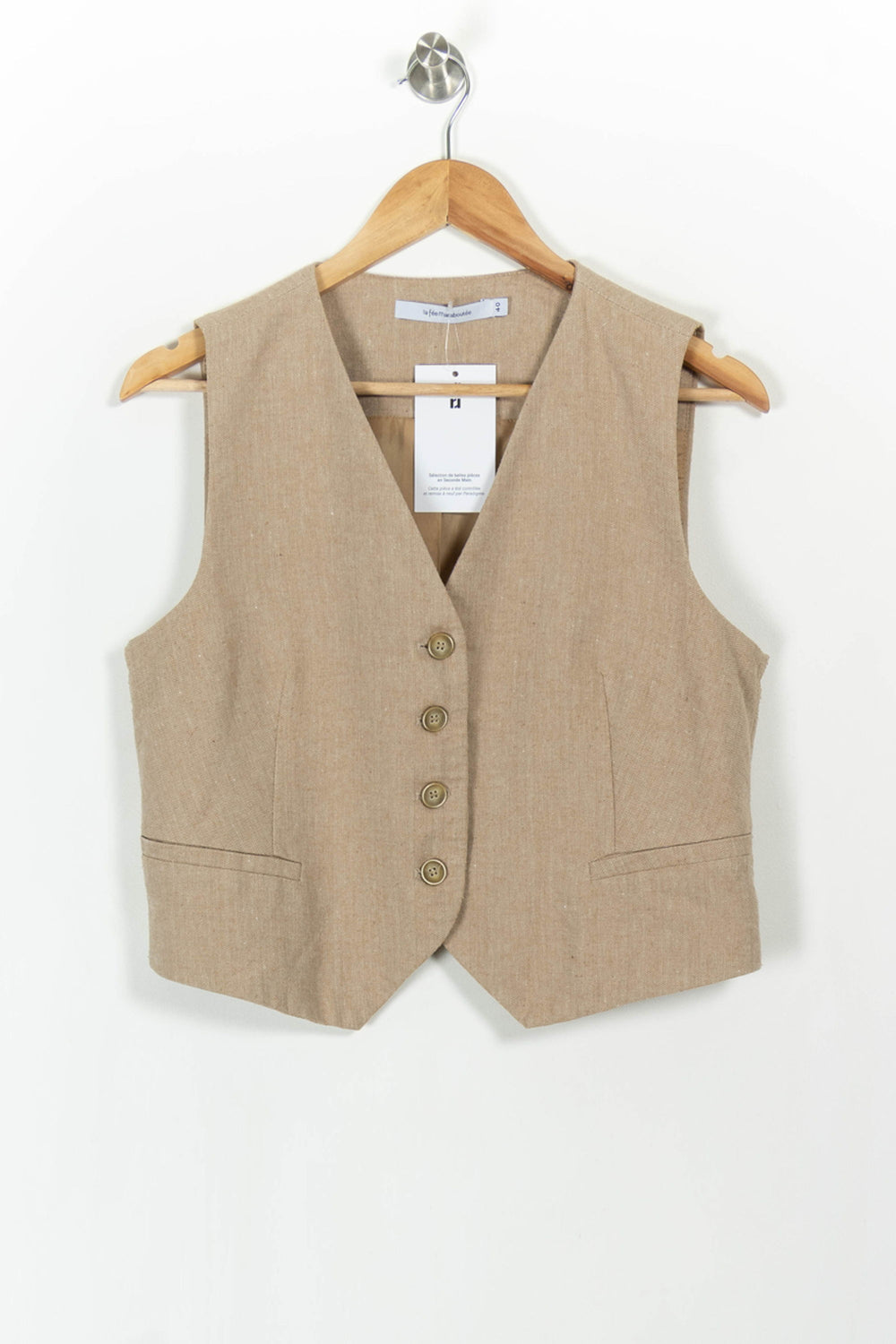 Gilet Beige - Taille L/40 de la marque La Fée Maraboutée | PARAD103454 - Vendu par Paradigme - Image 2