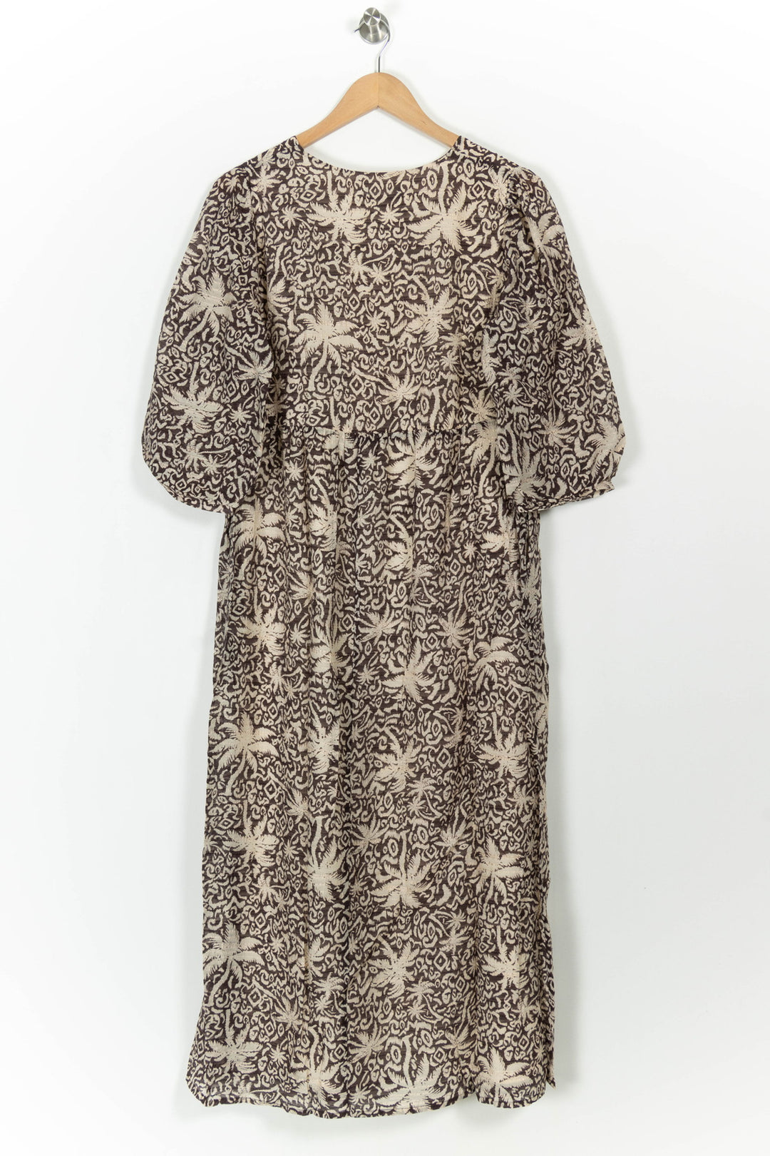 Robe Imprimée Marron et Beige - Taille L/40 de la marque La Fée Maraboutée | PARAD103460 - Vendu par Paradigme - Image 4