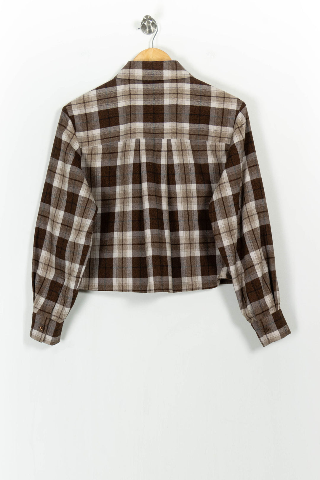 Chemise À Carreaux Marron et Beige - Taille S/36 de la marque Maje | PARAD103461 - Vendu par Paradigme - Image 4