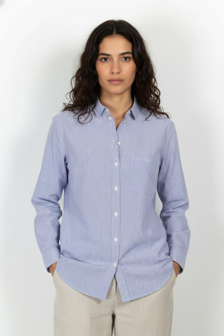 Chemise Rayée Bleue et Blanche - Taille L/40 de la marque Figaret | PARAD103465 - Vendu par Paradigme - Image 1
