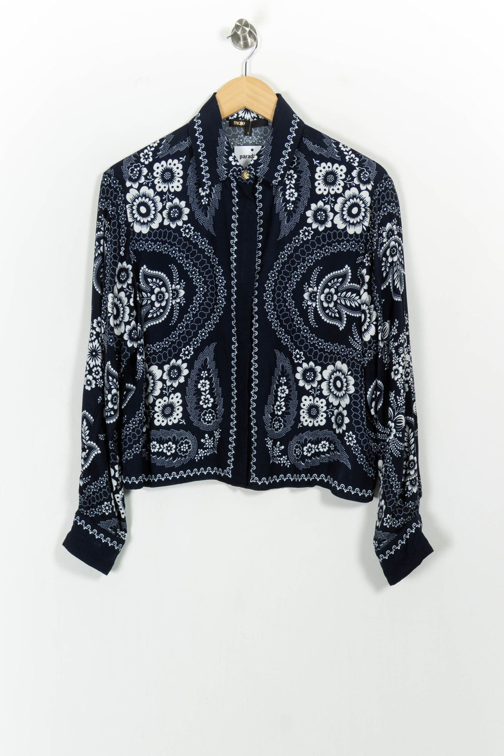 Chemise Bleu et Blanche - Taille S/36 de la marque Maje | PARAD103467 - Vendu par Paradigme - Image 2