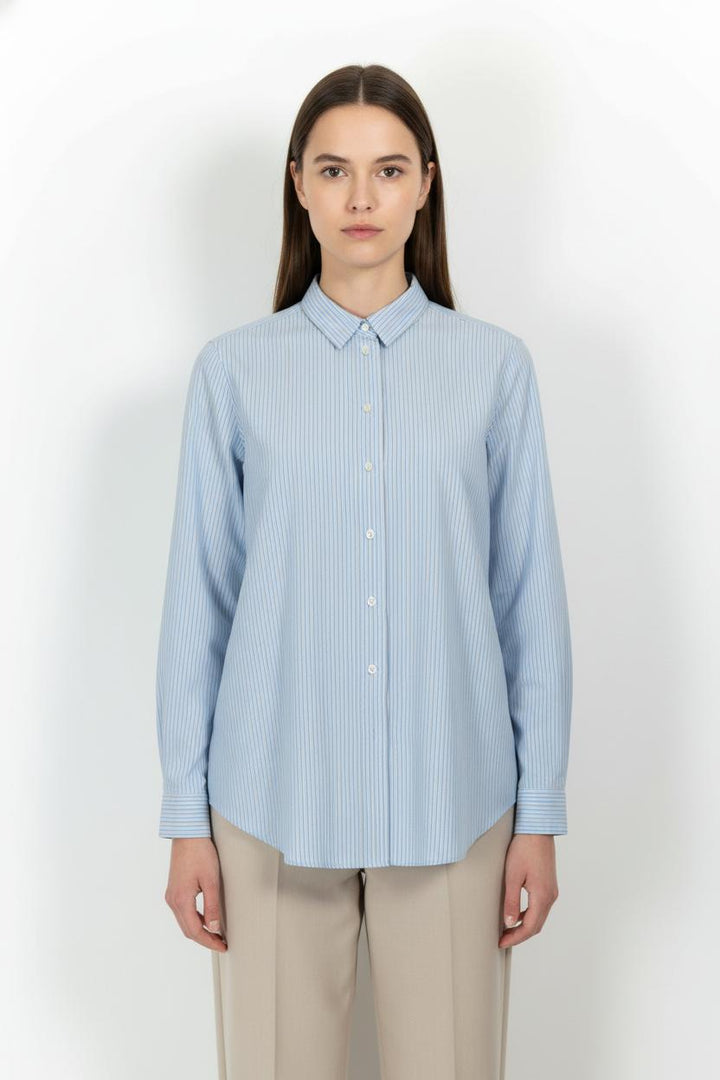 Chemise Rayée Bleue et Blanche - Taille L/40 de la marque Figaret | PARAD103469 - Vendu par Paradigme - Image 1