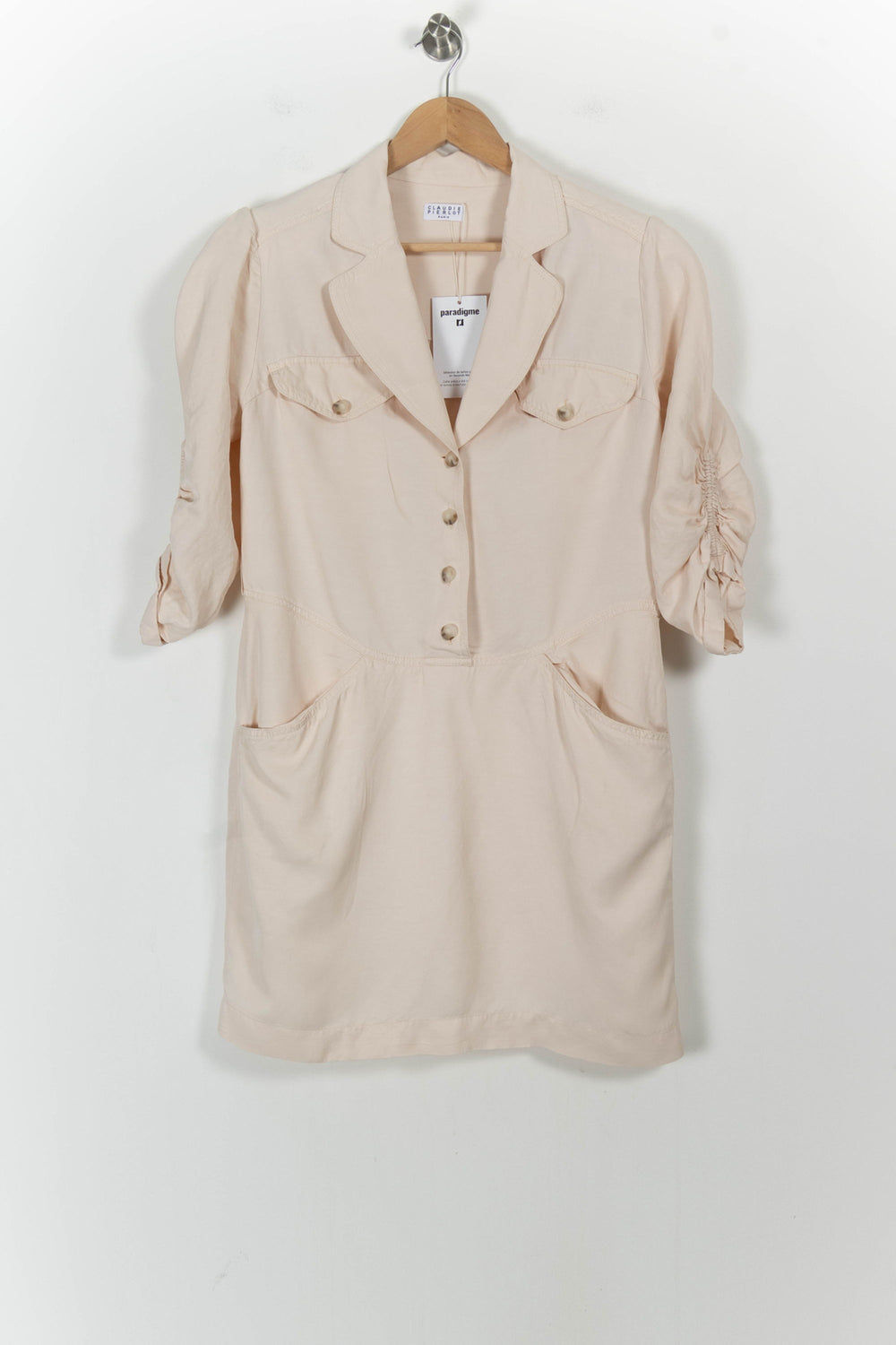 Robe Chemise Rose - Taille M/38 de la marque Claudie Pierlot | PARAD103470 - Vendu par Paradigme - Image 2