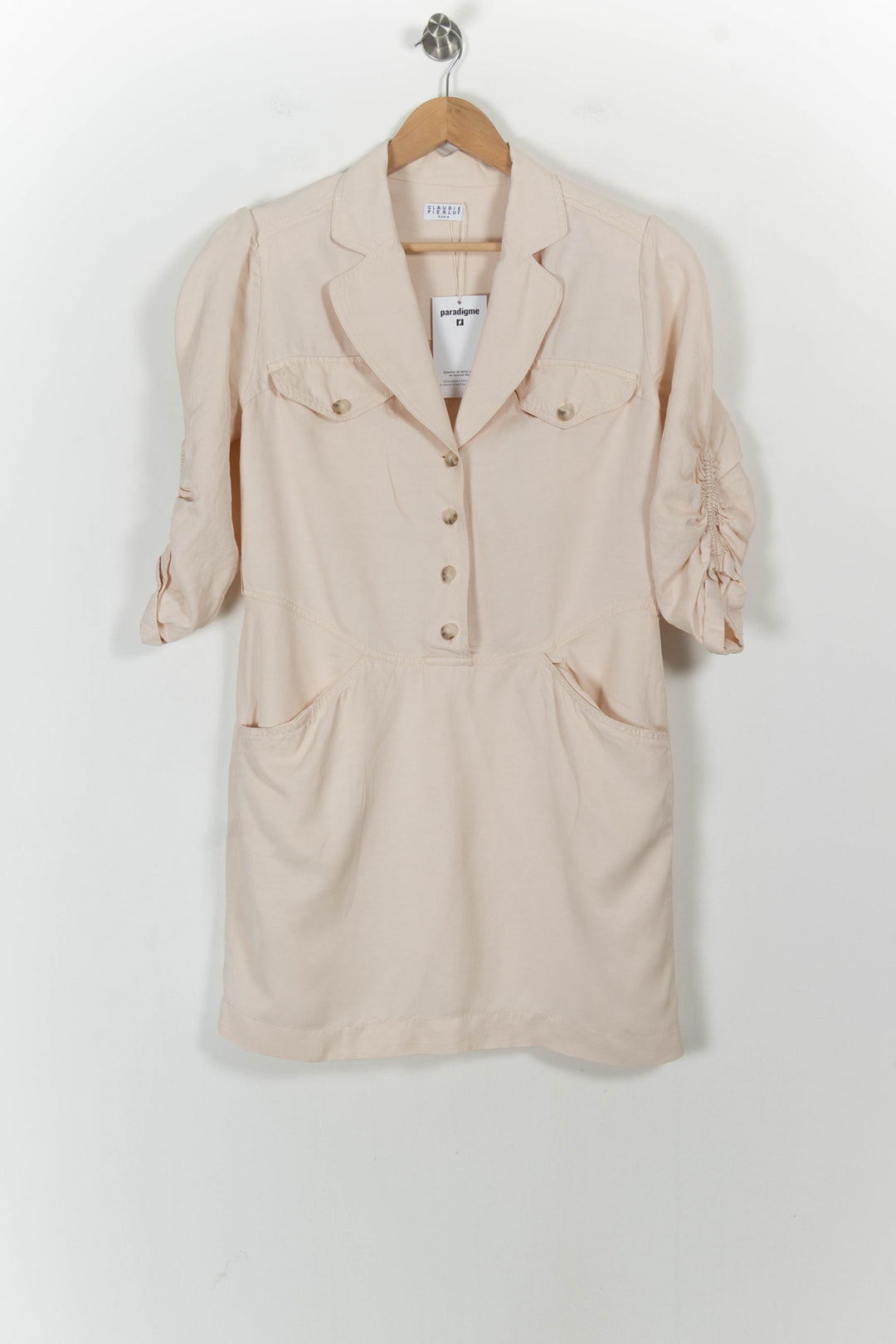 Robe Chemise Rose - Taille M/38 de la marque Claudie Pierlot | PARAD103470 - Vendu par Paradigme - Image 2