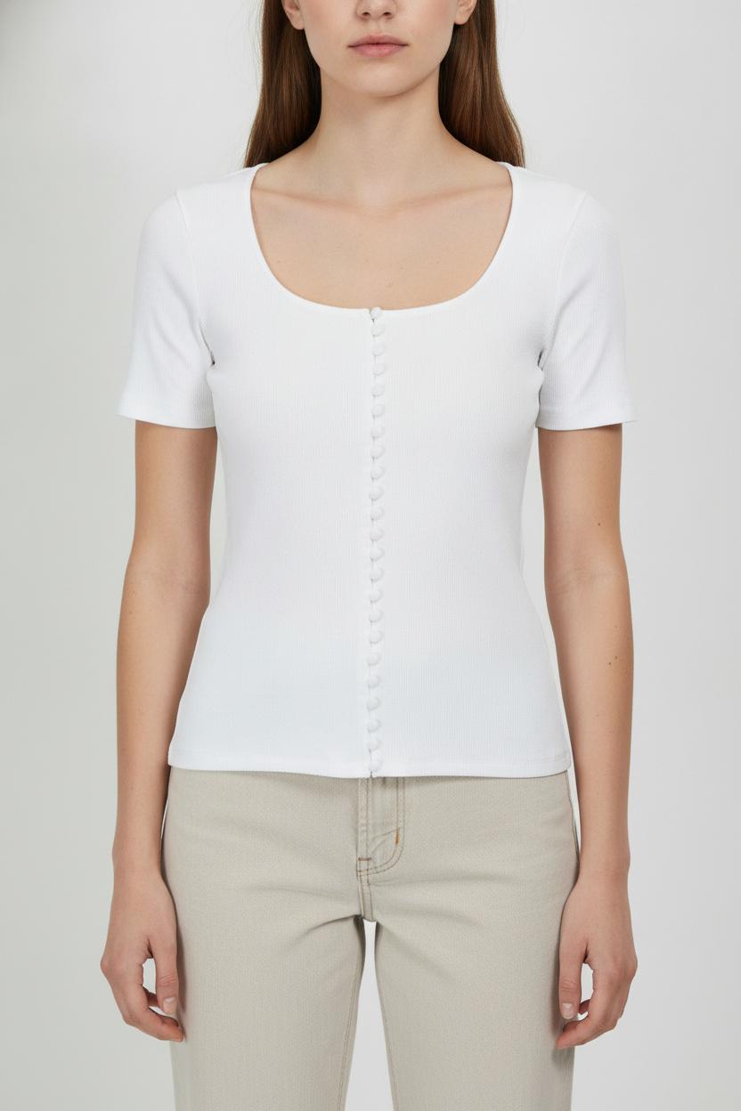 Tee-shirt Blanc - Taille M/38 de la marque Sézane | PARAD103471 - Vendu par Paradigme - Image 1