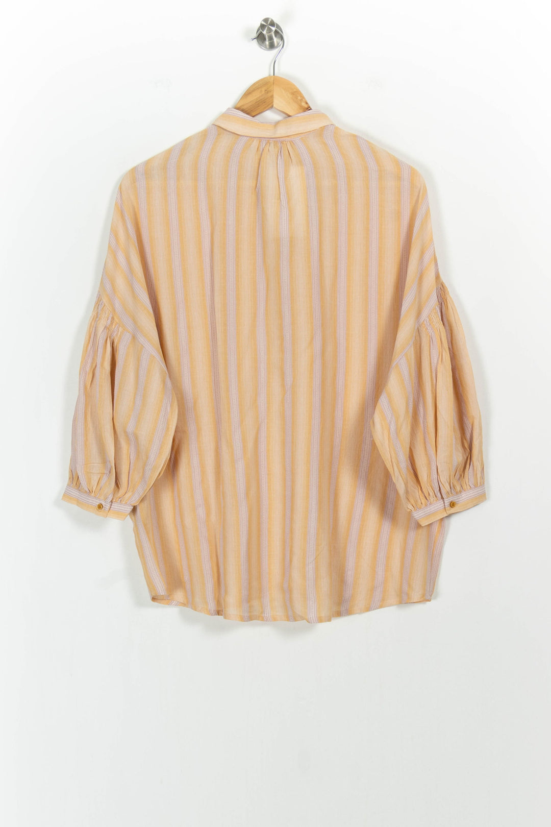 Chemise Rayée Jaune et Blanche - Taille M/38 de la marque Sessùn | PARAD103498 - Vendu par Paradigme - Image 4