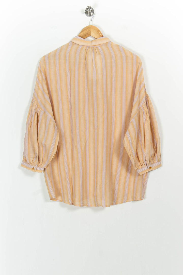 Chemise Rayée Jaune et Blanche - Taille M/38 de la marque Sessùn | PARAD103498 - Vendu par Paradigme - Image 4