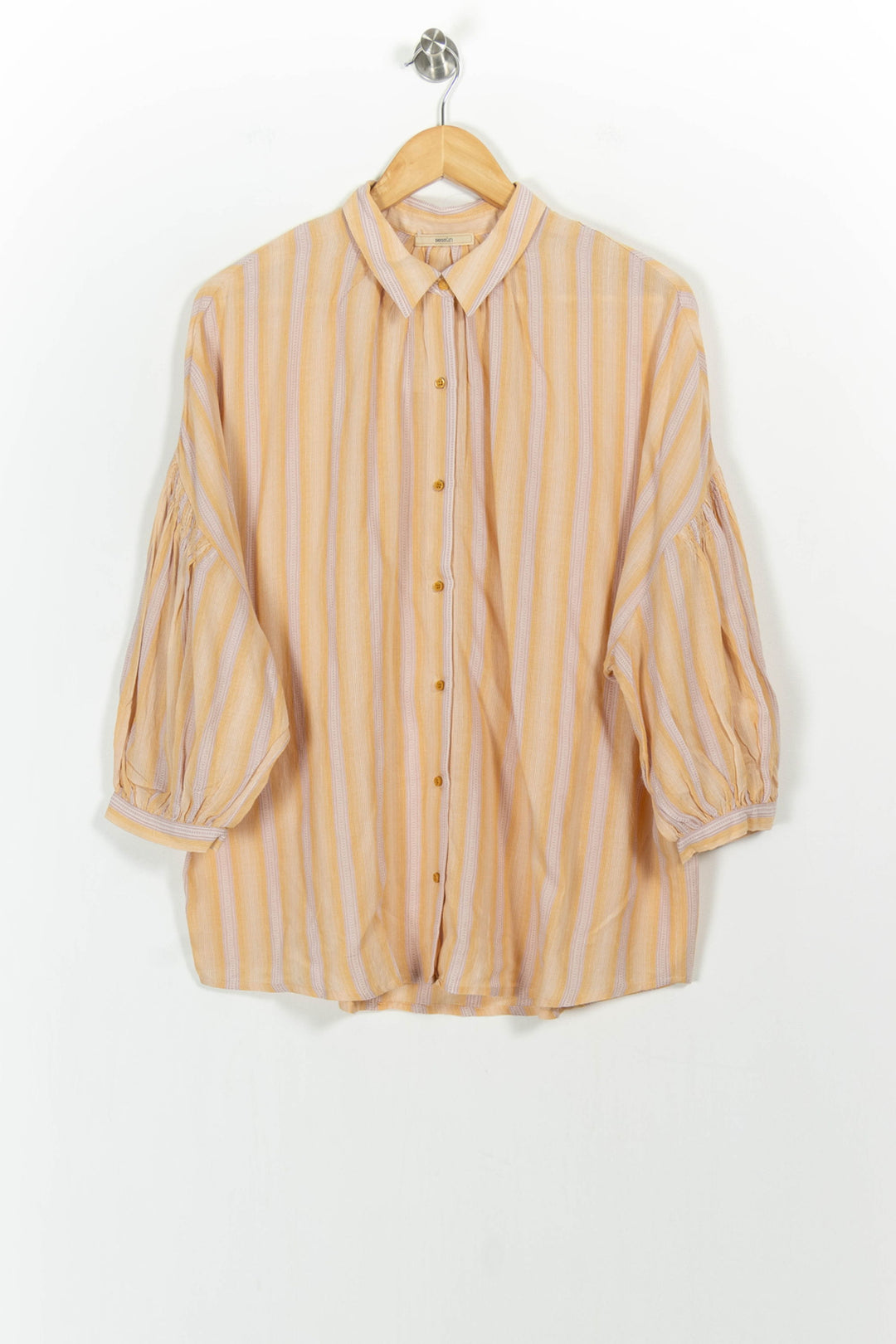 Chemise Rayée Jaune et Blanche - Taille M/38 de la marque Sessùn | PARAD103498 - Vendu par Paradigme - Image 2