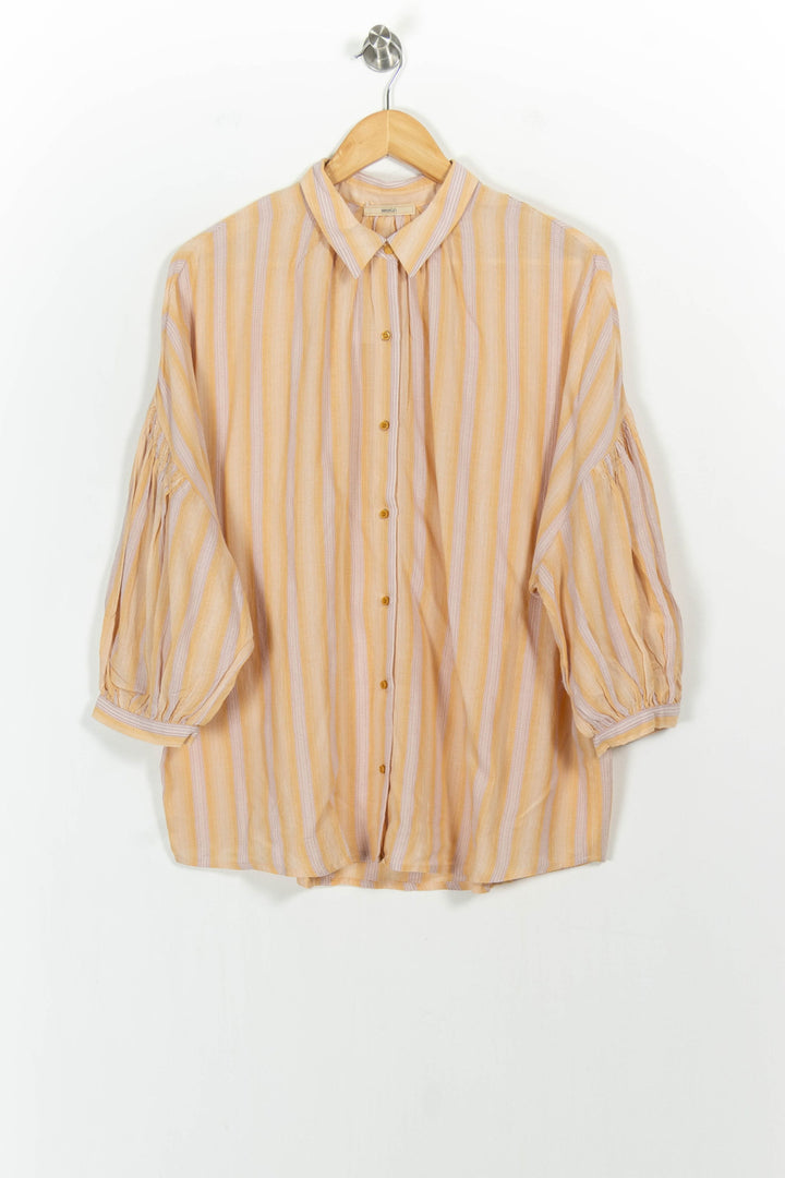 Chemise Rayée Jaune et Blanche - Taille M/38 de la marque Sessùn | PARAD103498 - Vendu par Paradigme - Image 2