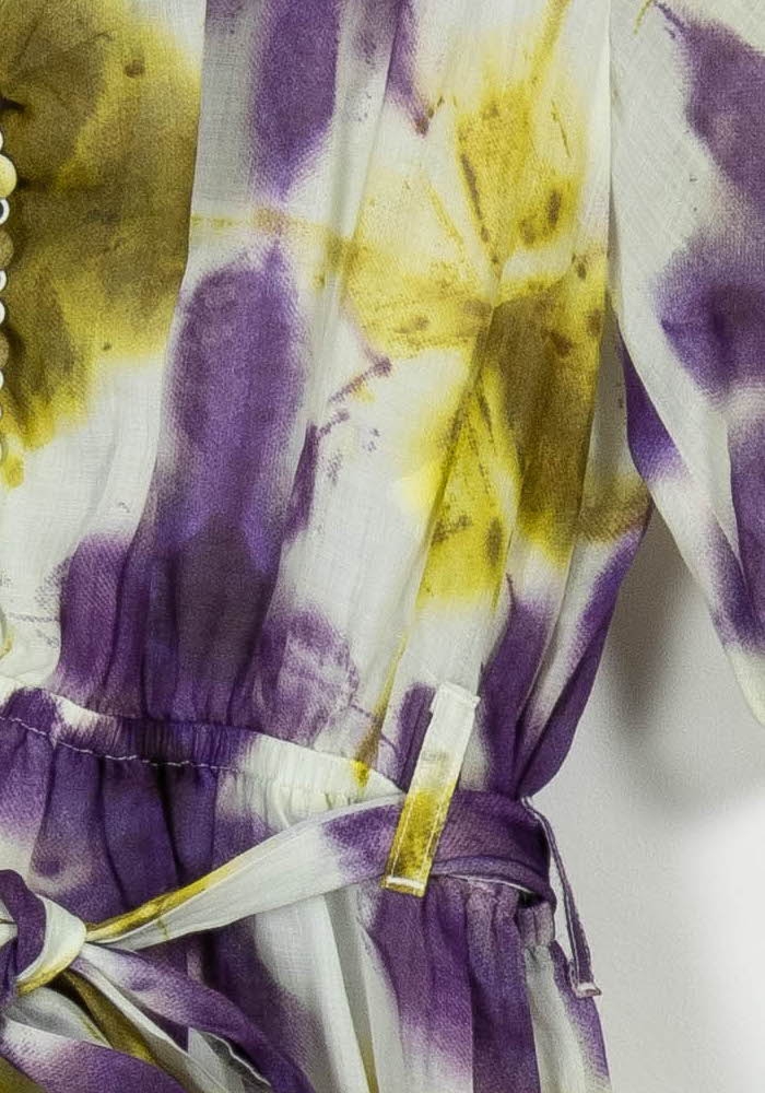 Robe Courte Violette et Jaune - Taille S/36 de la marque Indies | PARAD103500 - Vendu par Paradigme - Image 3