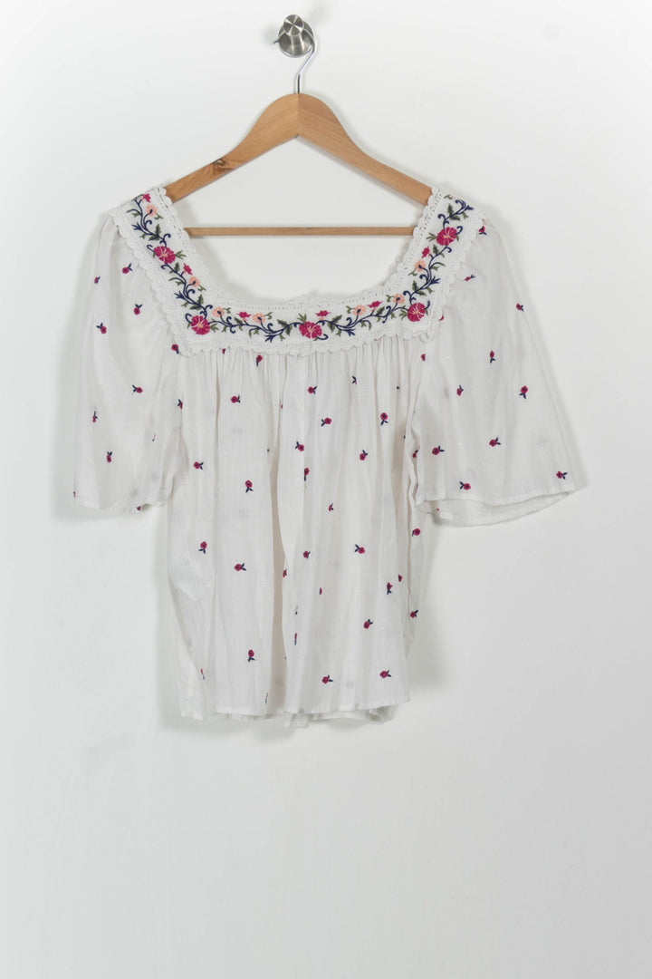Blouse Blanche et Rose - Taille L/40 de la marque Sézane | PARAD103507 - Vendu par Paradigme - Image 4